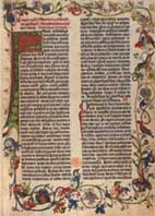 Страница Библии отпечатанной Иоганном Гуттенбергом в 1455 году